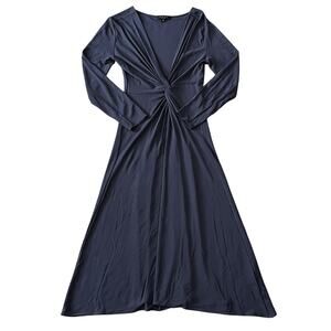 rag & bone Navy Twist Front Midi Dress